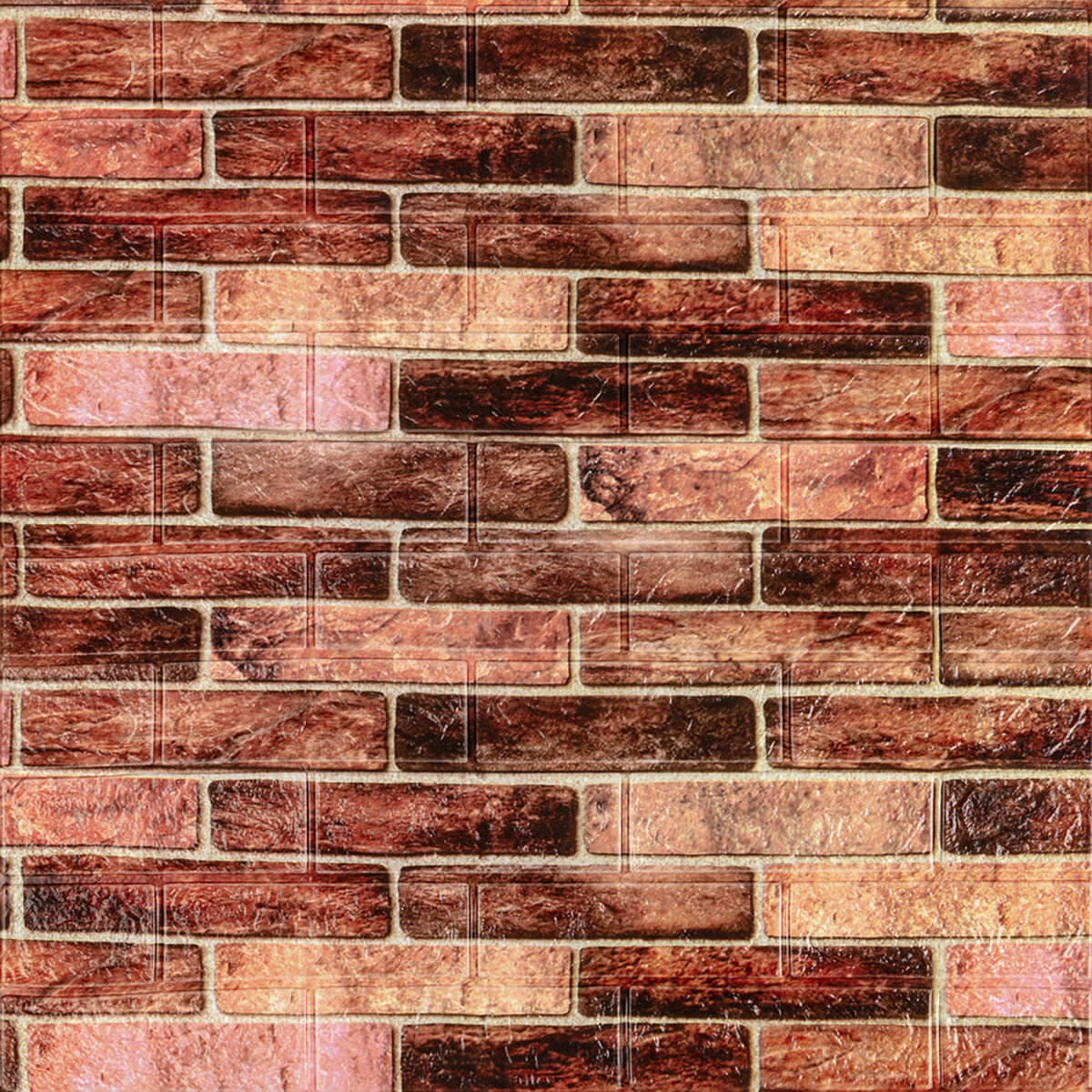 179-3 Панель стінова 3D 700х770х3мм Коричневий (цегла) SW-00001771