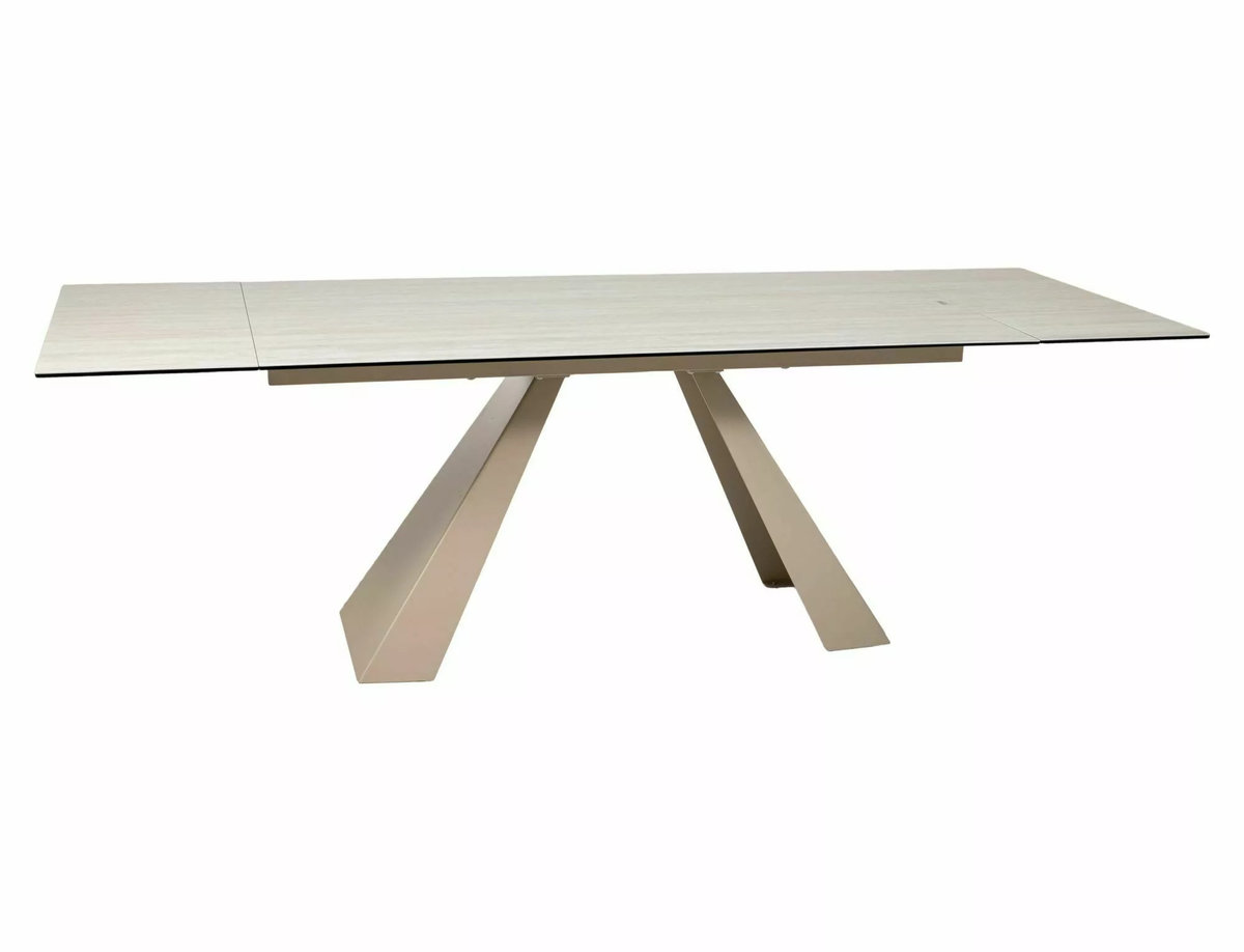 Стіл SALVADORE CERAMIC 160(240)*90 бежевий травертин/кашемір