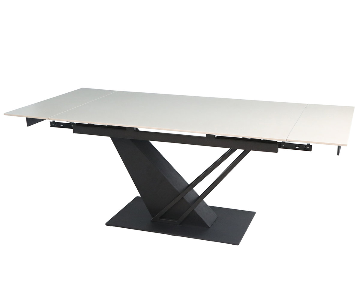 Стіл FERNANDO CERAMIC 140(200)*90 бежевий/чорний