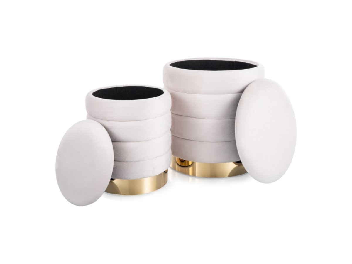 BRITTA VELVET к-кт - 2 пуфи світлий беж TAP.250